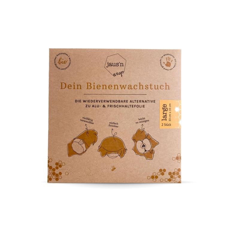 Bienenwachstuch-Gross-33x33cm-2er-Set-Bienenhaus-Freinberg-Bienenprodukte-Bienenwachs-Produkte
