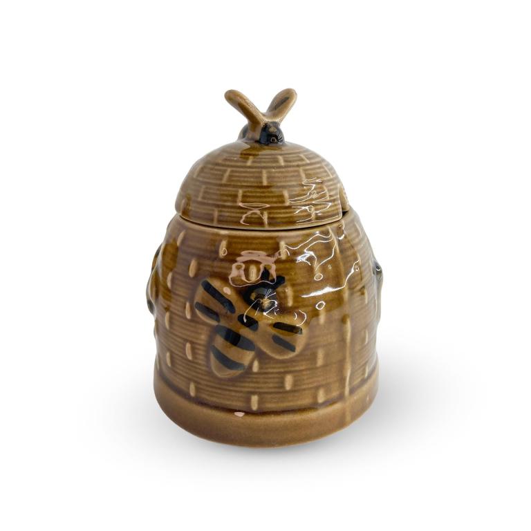 Grosse-Keramik-Honigdose-Bieno-Casa-Bienenhaus-Freinberg-Honigbesteck