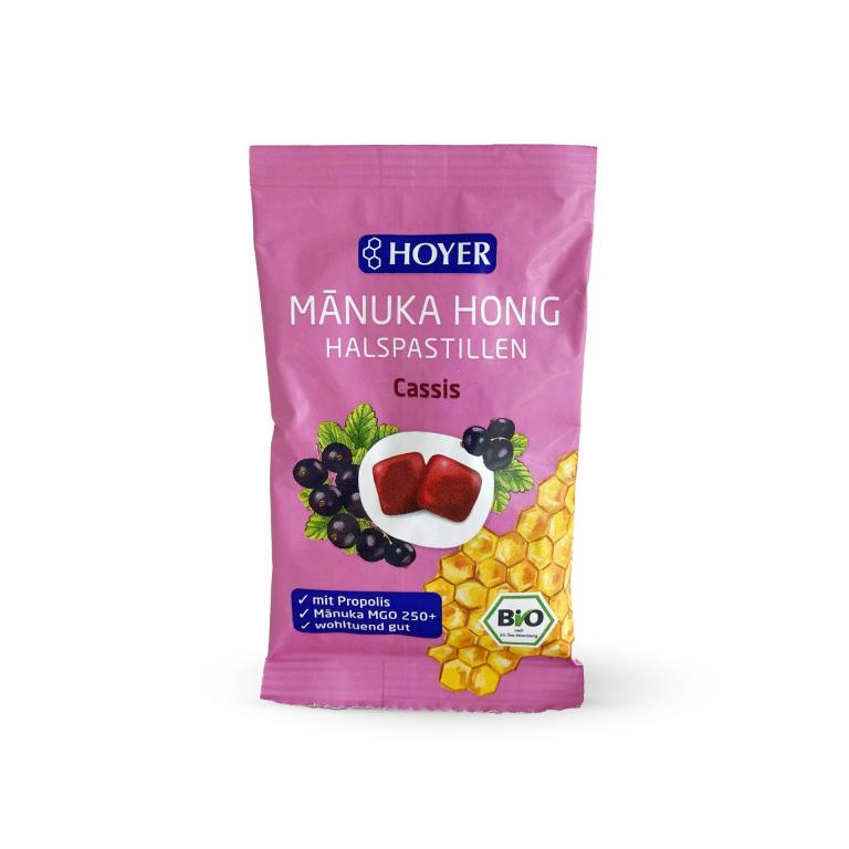 Manuka-Honig-Halspastillen-Cassis-Hoyer-Bienenhaus-Freinberg-Bonbons-Zuckerl