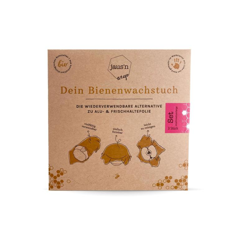 Bienenwachstuch-3er-Set-klein-mittel-gross-Bienenhaus-Freinberg-Bienenprodukte-Bienenwachs-Produkte